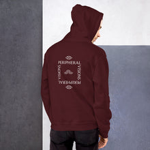 Load image into Gallery viewer, Peripheral Visons Eyes + Backpiece Hoodie | Black / Bordeaux