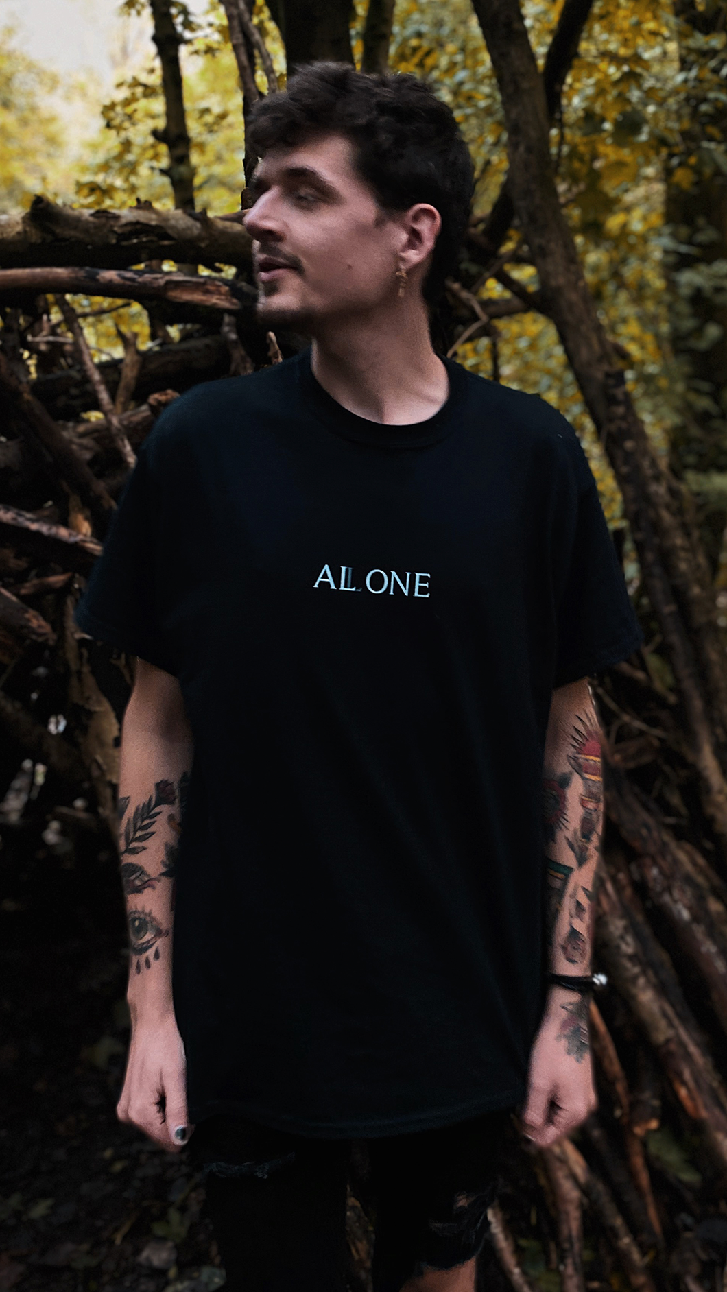 ALL ONE T-Shirt Print Black